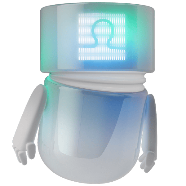 3D illustration of the BSI Agent, an intelligent AI agent for orchestrating AI assistants like Claude, ChatGPT, or Gemini. The futuristic character seamlessly routes requests to the appropriate AI agents in the BSI Customer Suite, optimizing customer relationship management processes.